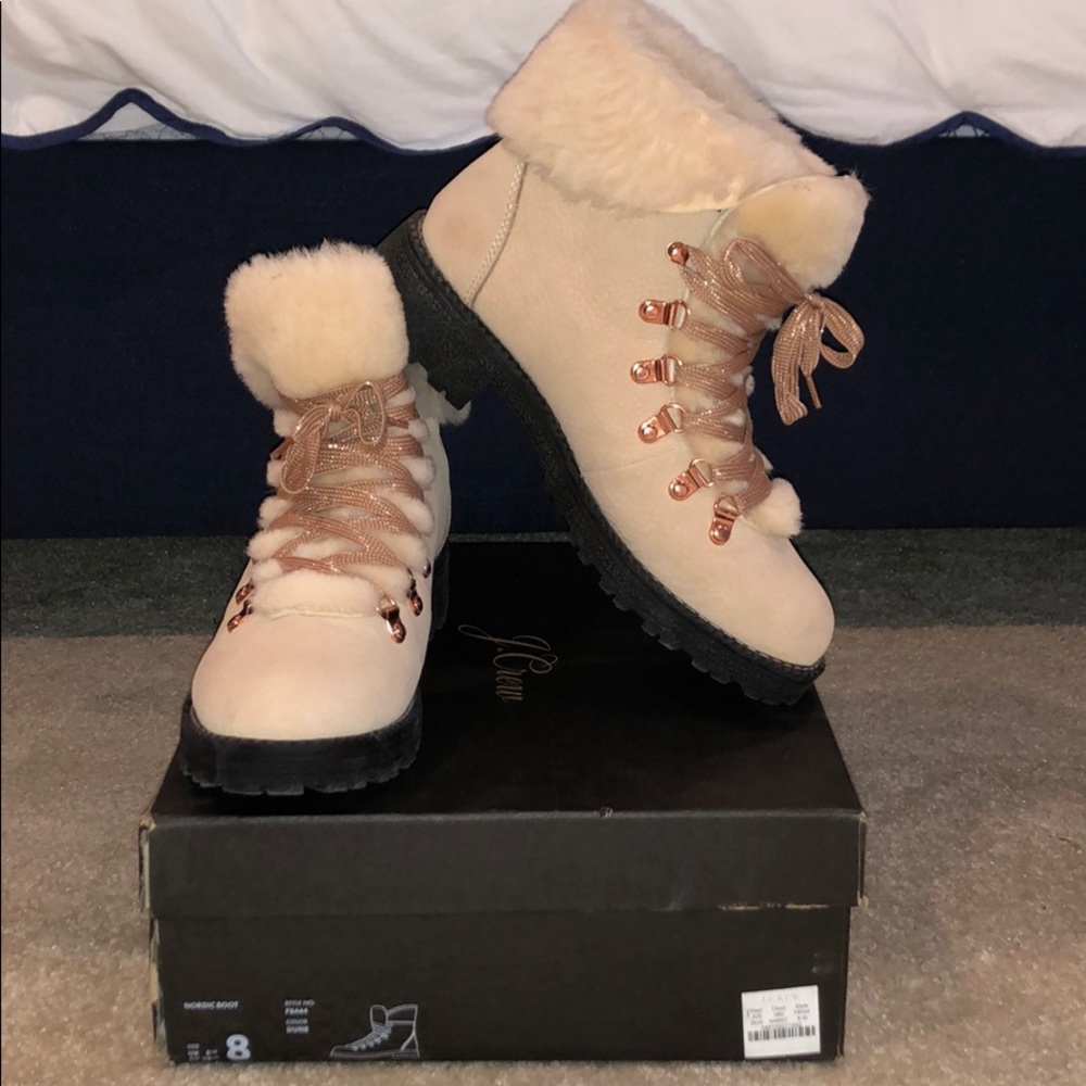 J. Crew Cream Snow Boots